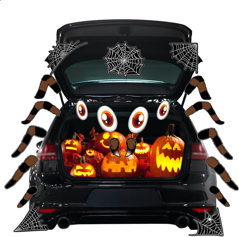 FUSOTO Halloween Trunk or Treat Car Decorations Kit, Scary Trunk or Treat Decorations for SUV, Halloween Truck Decor with Monster Large Eyes, Fangs, Halloween Decor for Car SUV Garage Door - Image 1